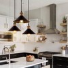 FIRVRE 3-Lights Industrial Pendant Light, Black Adjustable Metal Pendant Lights,