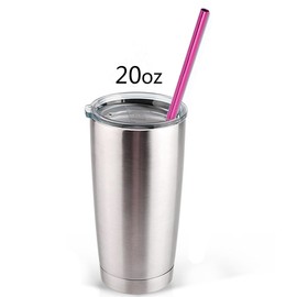 6Pcs Reusable Metal Straws, Drinking Straws, Aluminum Straws, Smoothies Straws, Wide Straws, Rainbow Colorful Straws for Party, Included a Cleaning Brush