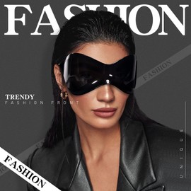 PUNLUXU Y2K Sunglasses for Women Men Futuristic Sunglasses Oversized Wrap Around Fashion Sunglasses Superhero Mask Shades