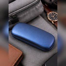 Hard Shell Eyeglasses Case for Daily Eyewear Storage – Pearlescent PU Exterior for Reading Glasses and Everyday Travel