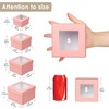 Oairse Square Gift Boxes with Lids for Presents Small Pink