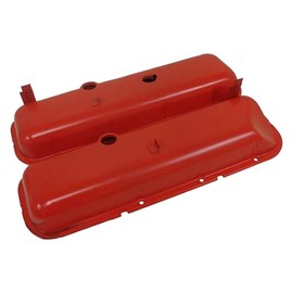 1965-72 Compatible/Replacement for Chevy Big Block 396-427-454 Short OEM Style (Recessed Corner) Steel Valve Covers - Orange