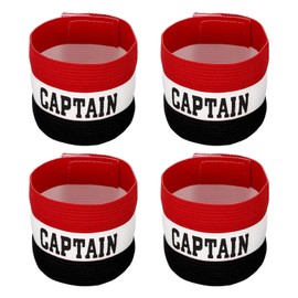 PATIKIL Captain's Armband, 4 Pack Elastic Arm Band for Soccer Team Training, Black White Red