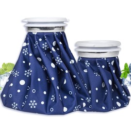 Ice Bag, Large Diameter, Set of 2, Ice Bag, For Cold and Hot Use, Water Leak Prevention, Sports, Home Furnishings, Outdoors, Heat Protection, Icing Supplies (Snow Navy)