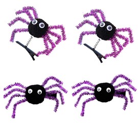 YTAONS Spider Hair Clips for Women Girls, Spider Barrettes Hairpins for Easter Halloween Hair Accessories 4pcs (Purple)