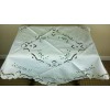 grantlinen Ivory Embroidered Handmade Rose bud Cutwork Embroidery 33" Square