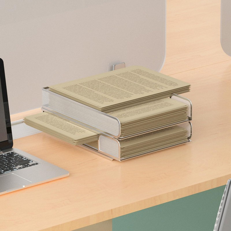 Steel Mesh Side Open Tray for Desk Organizer, 1 or