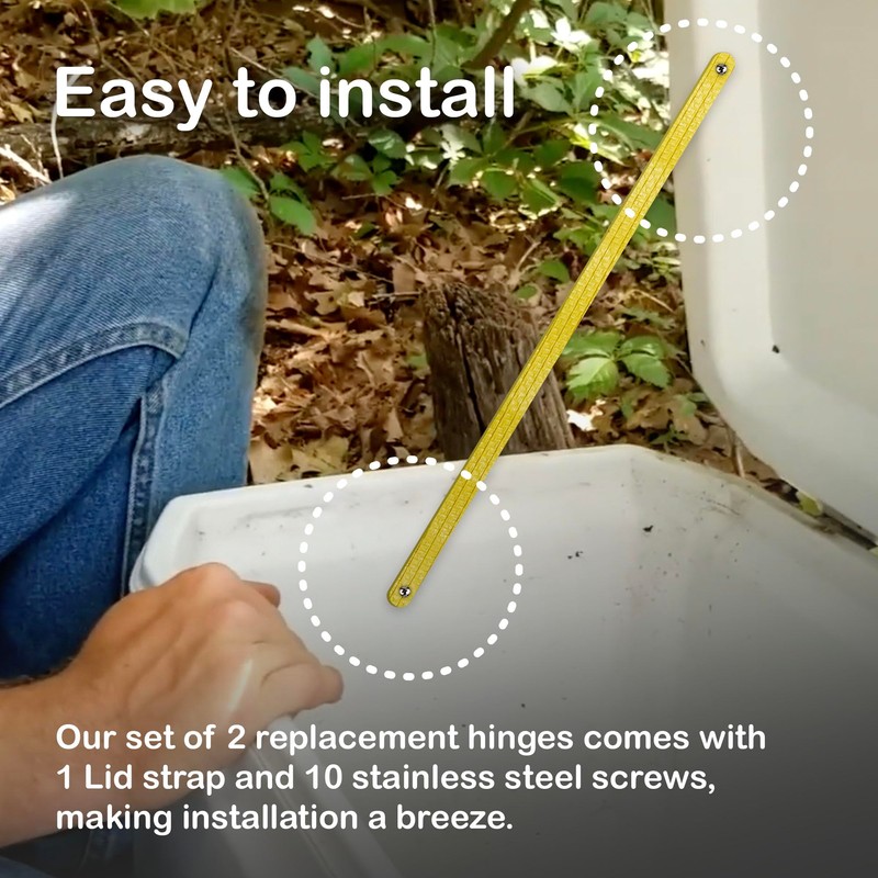 Coleman Cooler Hinge Replacement Kit - 2 Hinges, 1 Lid