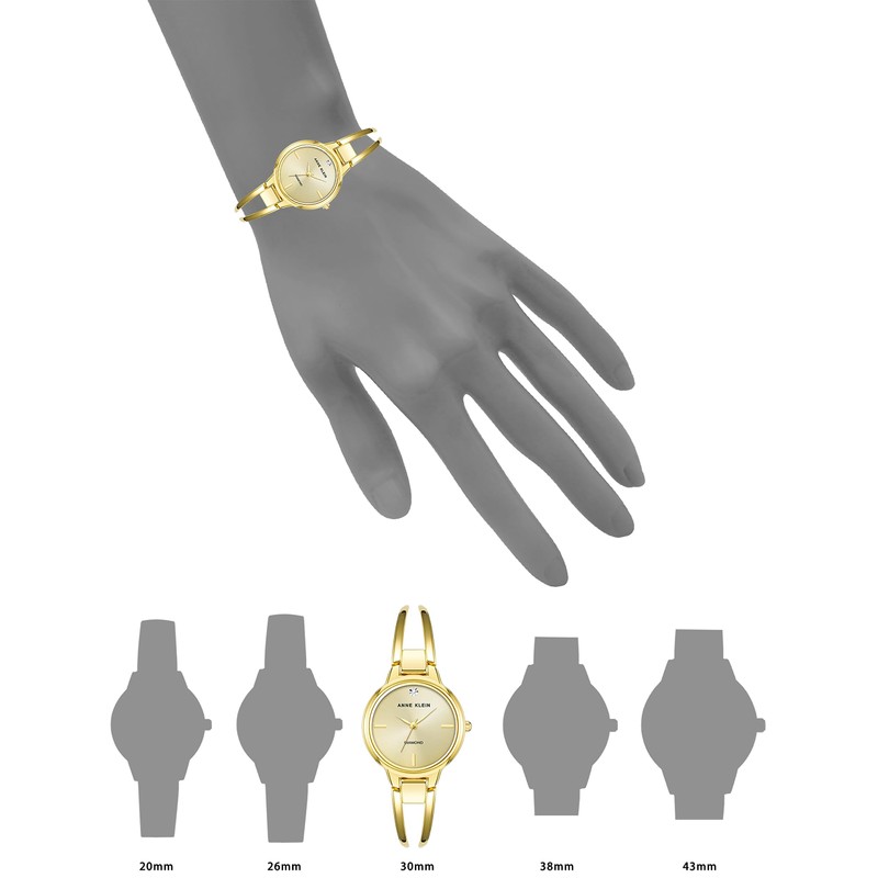 Anne Klein Women's Genuine Diamond Dial Bangle Watch