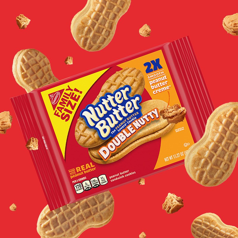 Nutter Butter Double Nutty Peanut Butter Sandwich Cookies, Family Size,