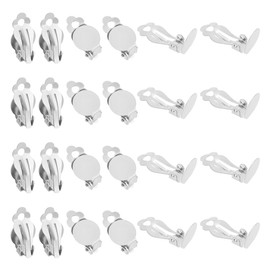 UNICRAFTALE 60Pcs 19.5mm Long 316 Stainless Steel Clip-On Stud Earring Findings Metal Flat Round Blank Clip-on Earring DIY Hypoallergenic Clip-On Earring Converter Flat Earring Pads for Earring Making