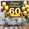 BlissYard Happy 60th Birthday Banner 71x43 Inch 60th Birthday Decorations