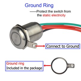 Ulincos Touch Switch UT16F1 Segmented Dimming Switch DC 6V to 24V Blue LED Suitable for 16mm 5/8" Mounting Hole