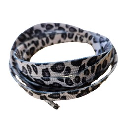 Fat-catz-copy-catz 1 Pair flat Animal leopard print shoe, sneaker, trainer fashion laces - 115cm length 6 colours (black/white animal laces)