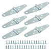Piutouyar 6 Pcs Heavy Duty Strap Hinges, Silver Strap Hinges