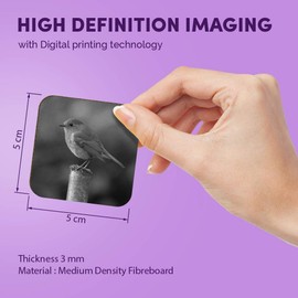 1 x Square MDF Fridge Magnet - Robin Wildlife England 35771