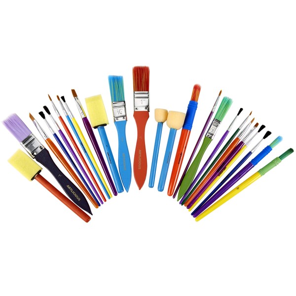Artlicious - All Purpose Kids' Paint Brush Set (25 Brushes)
