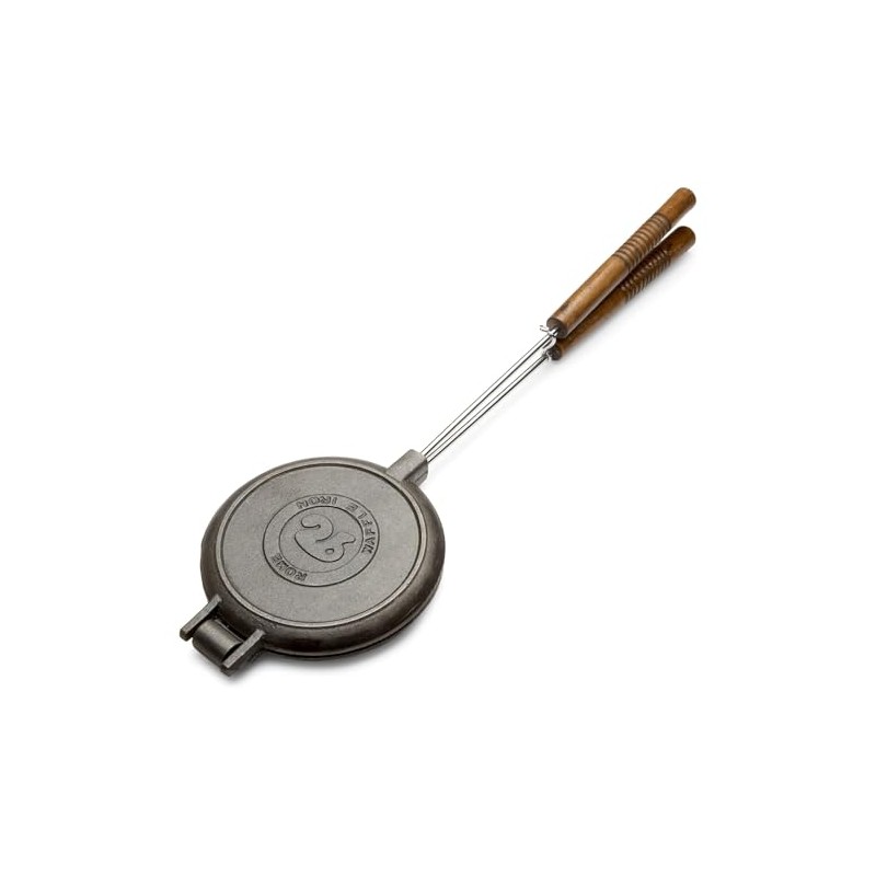 ROME Chuckwagon Cast Iron Waffle Iron For BBQ Grill and