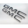 Auto Front & Rear GMC White Black OVERLAY Emblem Badge