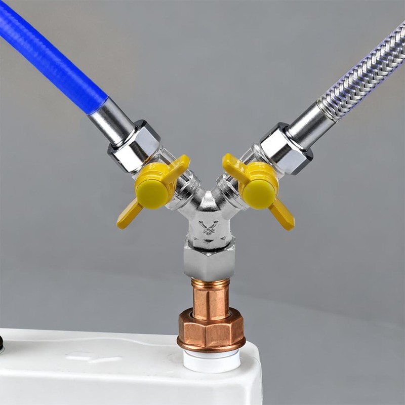 BesNPT G1/2" Female x Male x Male Y-Shape 3-Way Shut-Off