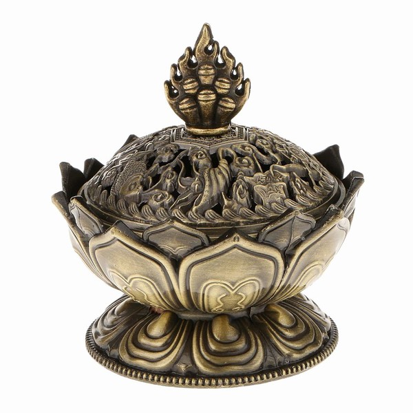 Vientiane Lotus Shaped Incense Burner Mini Metal Aromatherapy Holder Incense