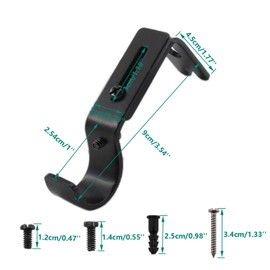 Adjustable Curtain Rod Brackets,ULIFESTAR 3 Pack Heavy Duty Drapery Rod Holders Hardware Window Curtain Rod Support Hanger for 1 Inch Rod with Installation Screws (Black)