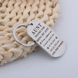 Aunt Christmas Birthday Gifts for women from Niece Nephew Aunt Keychain Gifts for Aunt Aunts Auntie Aunty Thanks for being my aunt inspirational keychains Gifts for aunt women