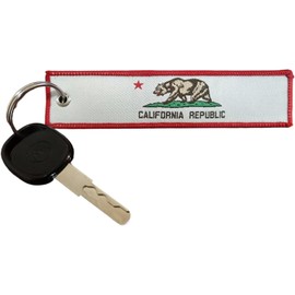 JAVD - Llavero de la bandera de California con llavero, llaves, coches, motocicletas, mochilas, equipaje y regalos, EDC (paquete de 3), California, medium size