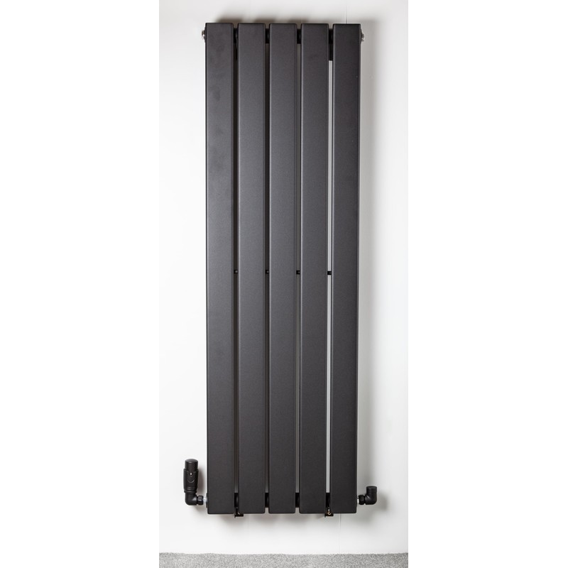 Team Controls Matt Black Corner TRV Thermostatic Radiator Valves Angled