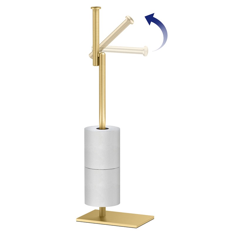 Gatco 1443B, Modern Rectangle Base Freestanding Toilet Paper Holder with