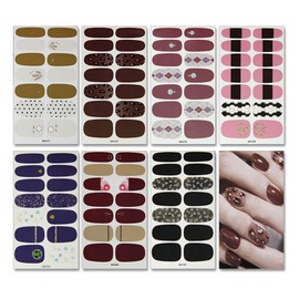 WOKOTO 15 Sheets Full Wraps Nail Art Polish Stickers Strips Set With 1Pc Nail File Gradient Adhesive Nail Decals Tips Manicure Design