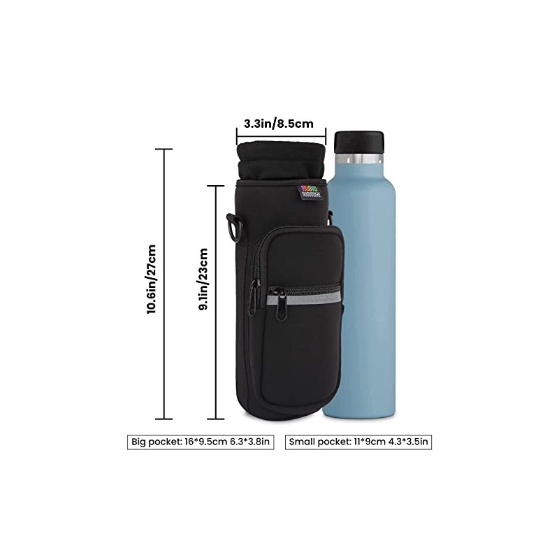 Nuovoware Neoprene Water Bottle Carrier Bag with Adjustable Straps