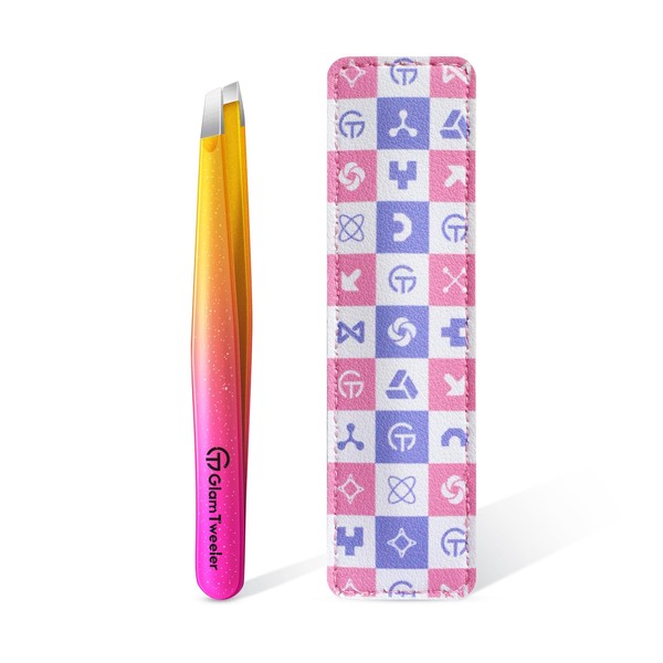 Expert Eyebrow Hair Removal Tweezer with Leather Case, GlamTweeler High
