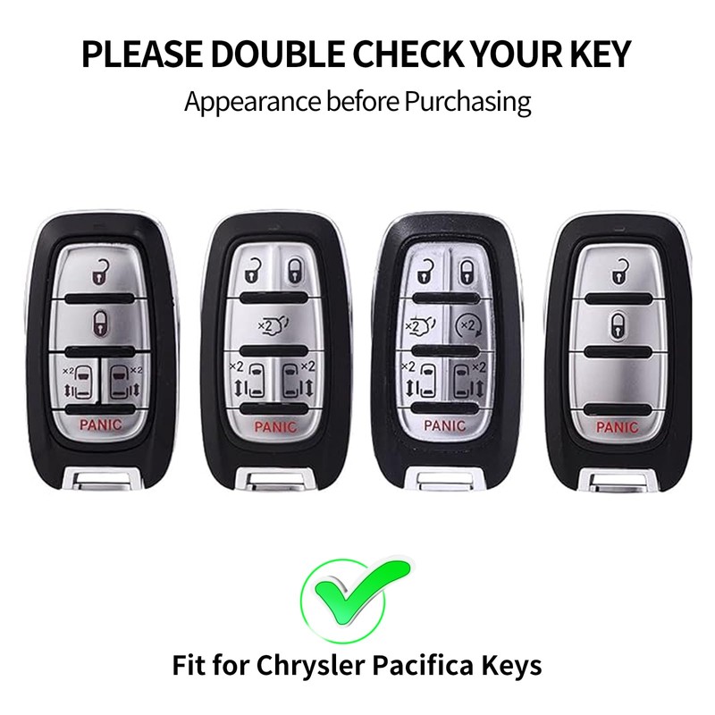 T-carbon Real Glass Fiber Key fob Cover Compatible with Chrysler