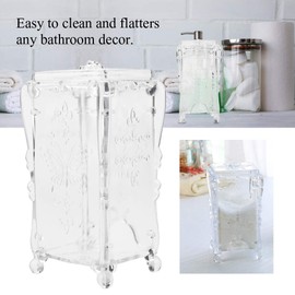 Cotton Ball and Swab Holder Organiser with Lid 3 Colours Cosmetic Makeup Cotton Pad Organiser Storage Box Nail Art Wipe Cotton Makeup Tools (Transparent)