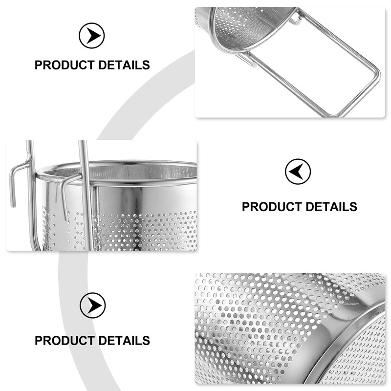 PRETYZOOM Pasta Strainer with Handle, Metal Pasta Cooking Basket, Insert