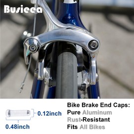 Busieea 120 Pcs Bike Brake Cable End Caps, Alloy Cable Crimps, for Road & Mountain Bicycle Parts, Pure Aluminum Material