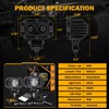 Auxbeam 4 Inch LED Light Pods, 60W Square Offroad Driving