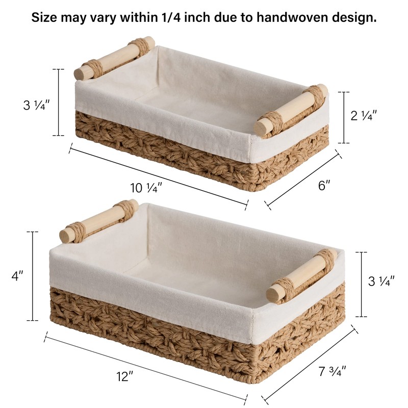 StorageWorks Bathroom Baskets for Organizing, Small Wicker Basket for Bathroom