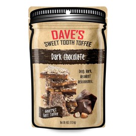 Small Batch Toffee, 1/4lb Pouch - Dave's Sweet Tooth - Award Winning Chocolate Almond Toffee Snack Candy & Sweets Recipe:_Dark Chocolate