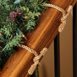 Haute Decor Decorative Twist Ties, 6 Pack, 16 inches (Gold) - Hang Garland, Lights, and Decorations Securely on Bannisters, Stairways, Railings