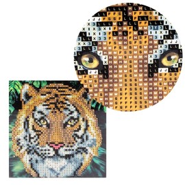 Ideen mit Herz Diamond Painting Greeting Card | 16 x 16 cm | 370 gsm | Includes Envelope & Tools (Tiger)