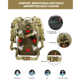 BOMTURN for Mens Tactical Backpack Military Backpacks 27L Small Army Survival Backpacks Small Waterproof Bug out Bag