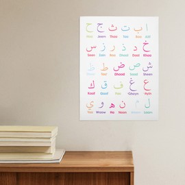 Operitacx 2 Sheets Arabic Numbers Table Arabic School Posters Arabic Alphabet for Children Abc Learning Wall Stickers Bedding Made of Cotton Products for Children Nursery Preschool