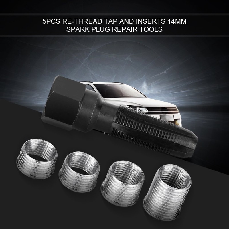 Spark Plug Repair Carbon Steel Re-Tap Tools with Inserts for
