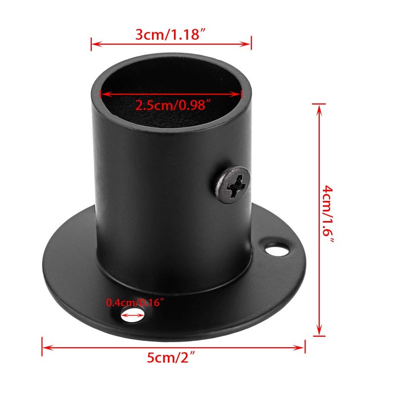 BTSKY Pack of 4 Stainless Steel Pole Sockets Flange Rod