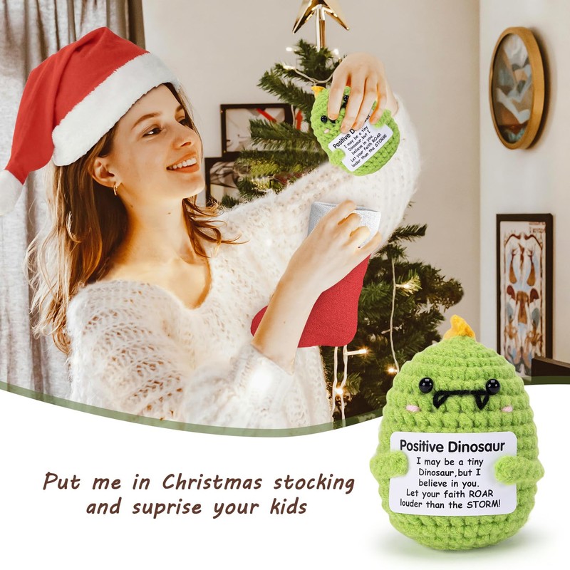 SASBSC Positive Animals Dinosaur Emotional Support Crochet Funny Inspirational Gift
