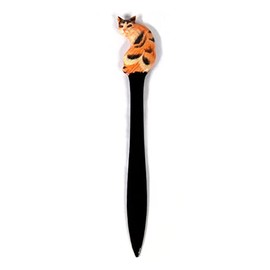 LX Wholesale Pack Handpainted Brown & Black Cat Letter Opener (Set of 12)