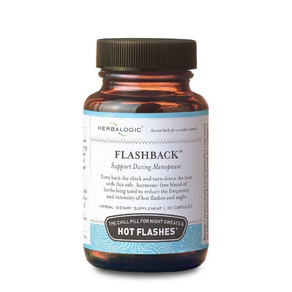 Herbalogic - Flashback Herb Capsules - Natural Relief for Menopausal Hot Flashes, Night Sweats, Sleeplessness, Irritability & Mood Swings - 30 Cap Count
