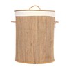 Round Mendong Collapsible Waterproof Laundry Hamper with Lid and Handles